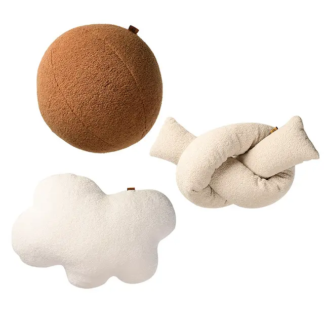 Geometric Shape Loop Velvet Soft And Comfortable Bedside Pillow Three Styles One Set - Shop at LoveMi