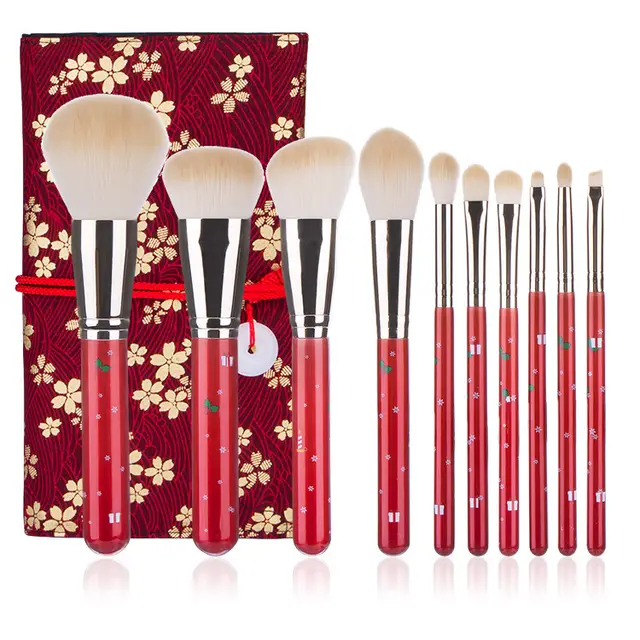 Christmas Portable Makeup Brush With Red Handle F - Shop at LoveMi