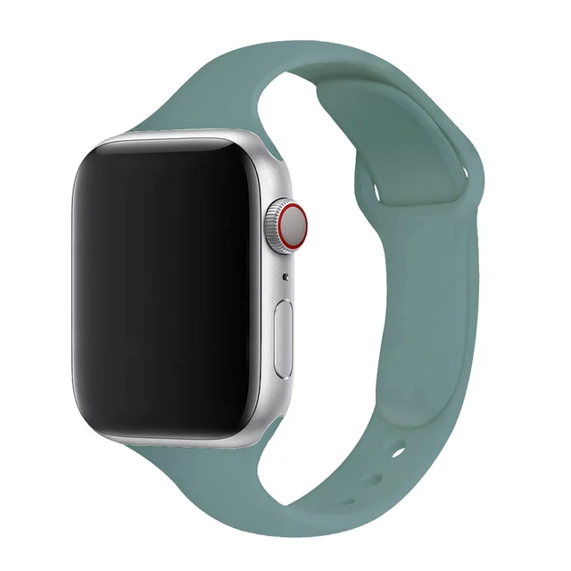 Slim Waist Monochrome Slim Silicone Strap Green - Shop at LoveMi