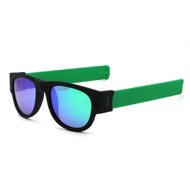 Folding Color Slap Sunglasses Green Blue Green - Shop at LoveMi