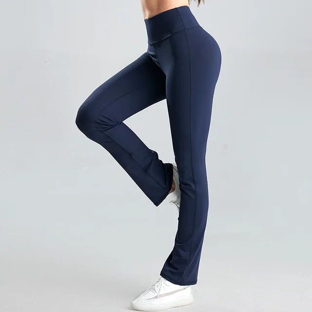 High waisted Butt lifting Slim Stretch Flared Pants Royal Blue - Shop at LoveMi