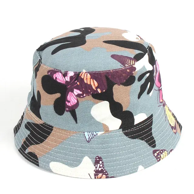 Printed Fisherman Hat Ins Trend Flat Top Outdoor Visor Basin Hat Summer Outing Sun Hat - Shop at LoveMi