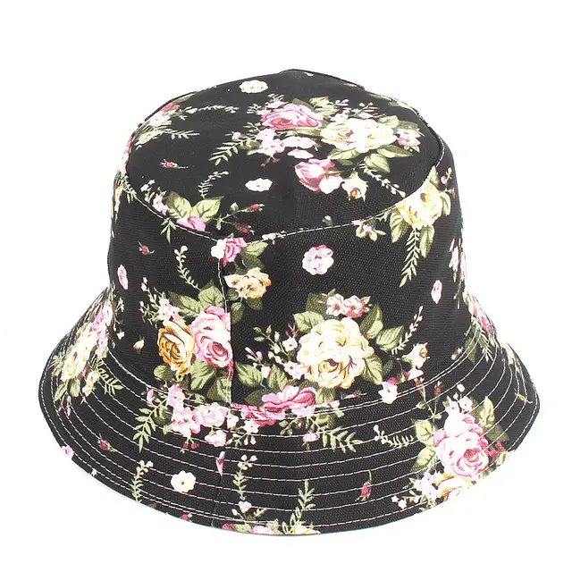 Printed Fisherman Hat Ins Trend Flat Top Outdoor Visor Basin Hat Summer Outing Sun Hat H - Shop at LoveMi