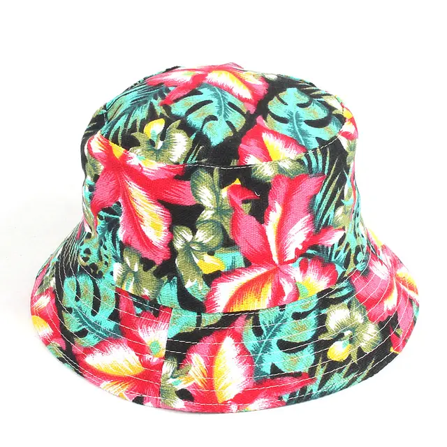 Printed Fisherman Hat Ins Trend Flat Top Outdoor Visor Basin Hat Summer Outing Sun Hat K - Shop at LoveMi
