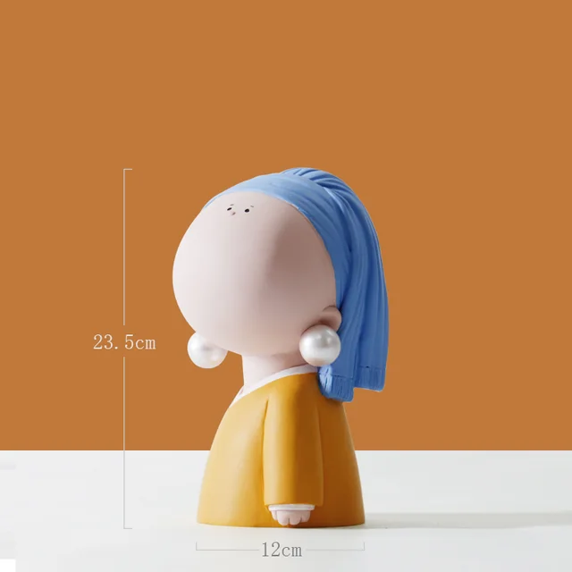 Artistic Girl With Pearl Earrings In The Living Room Entrance Entrance Key Storage Tray Decoration - Pearl Girl Decoration 23Cm - View 1
