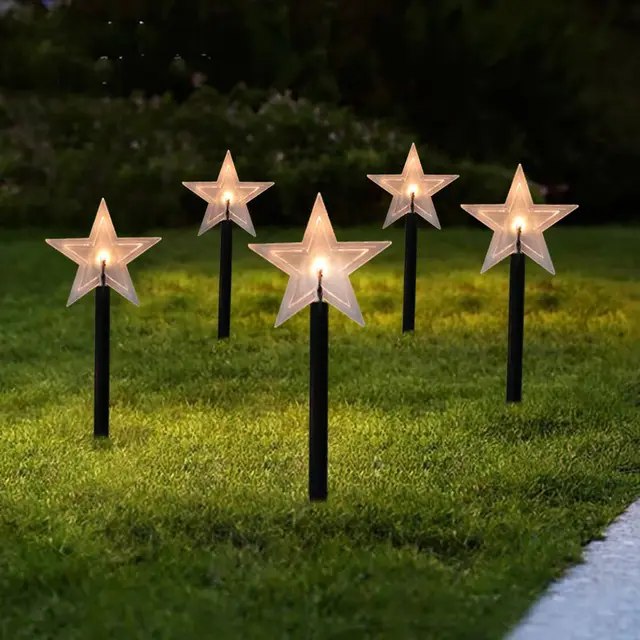 Christmas Snowflake Garden Lights Snowflake Lights Outdoor Waterproof Christmas Decor Ground Lights Lawn Night Light One For Five Fivepointed Star - Shop at LoveMi