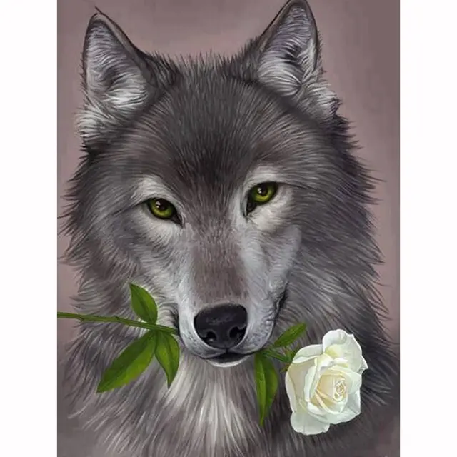 Wolf Mosaic Diamond Painting Full Square Embroidery Cross Stitch Rhinestone Painting Crafts Square - Shop at LoveMi