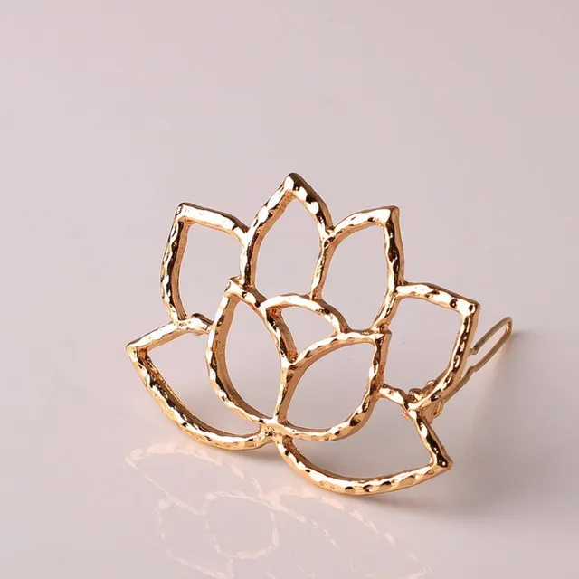 Literary Metal Lotus Shape Retro Hairpin Gold - Shop at LoveMi