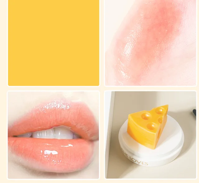 Cheese Moisturizing Lip Balm Anti dry Lip Patches Lip Enhancer Mask Nourishing Lip Care Lip Plumper Yellow - Shop at LoveMi