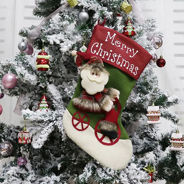Christmas Stocking Ornaments Pendant Stocking Bag Candy Christmas Stocking Bag Old Man - Shop at LoveMi