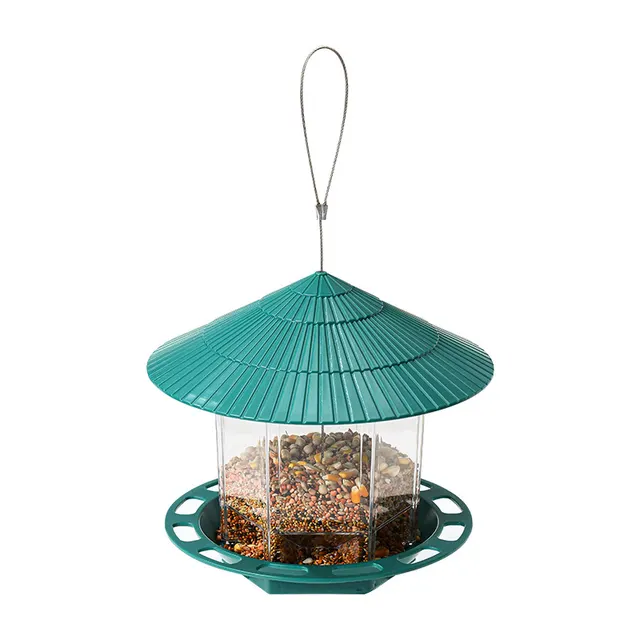 Outdoor Garden Hanging Transparent Bird Feeder Green - Shop at LoveMi