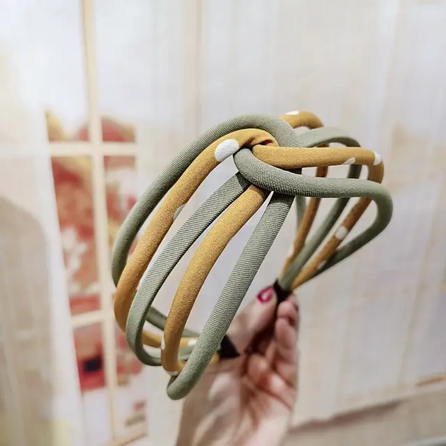 Net Celebrity Popular Hair Band Wave Dot Solid Color Cloth - Shop at LoveMi