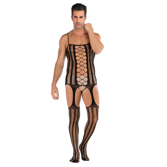 Top Garter Belt Set Hollow Mesh Clothing Black - Shop at LoveMi