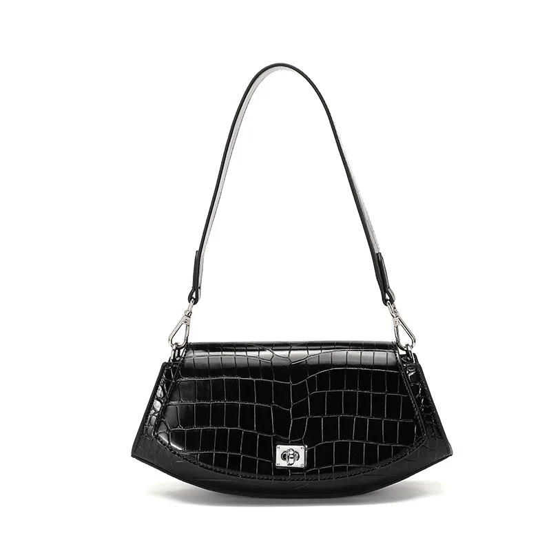 Vintage Embossed Cowhide One shoulder Messenger Handbag Black - Shop at LoveMi