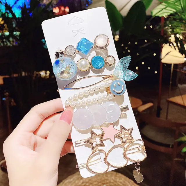 Pearl Hairpin Hair Accessories Mermaid Princess Hairpin Bangs Clip Side Clip Heavy Industry 7Style - Shop at LoveMi