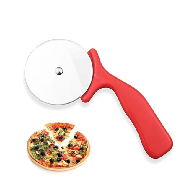 Stainless Steel Roller Type Pizza Cutter Bread Pies Wheels Rotary Cake Cut Cooking Tool Kitchen Red - Shop at LoveMi