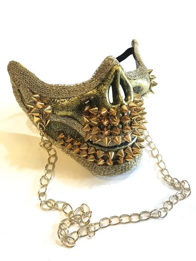 Skull Punk Rivets Performance Mask Halloween Mask 1Th - Shop at LoveMi