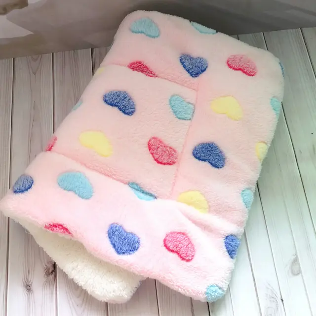 Soft Pet Dog Cat Flannel Thick Blanket Pink Love - Shop at LoveMi