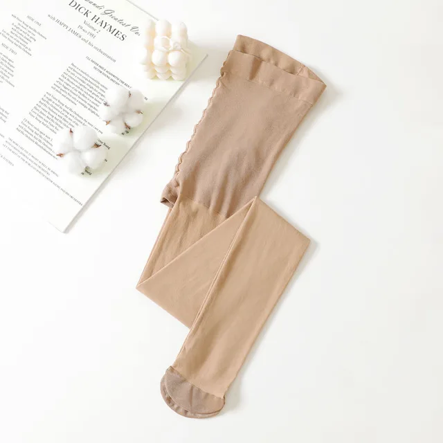 Large Size Ladies Thin Tights Stretch Black Silk Stockings Light White Skin - Shop at LoveMi
