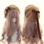 Brown Bow With Camel Hat