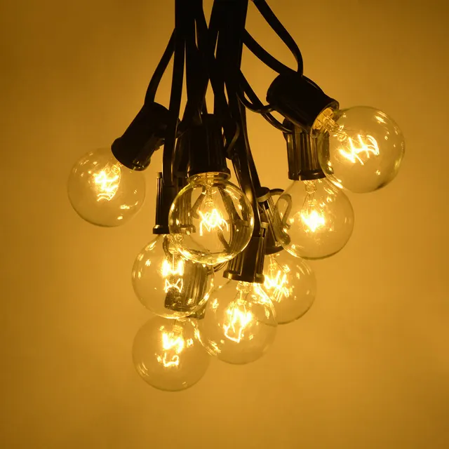 220V Tungsten Bulb Rainproof Outdoor Christmas Decoration String Light Warm White - Shop at LoveMi