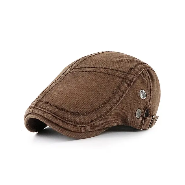 Simple Solid Color Thick Line Light Board Cap Coffee - Shop at LoveMi