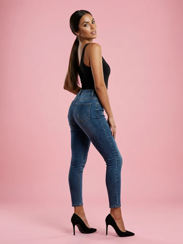 High Waist Jeans Women Pants Retro Blue Trousers - Shop at LoveMi