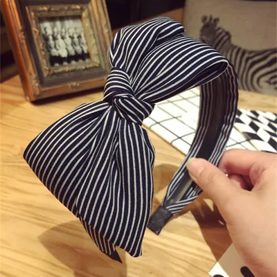 All match Fabric Plaid Big Bow With Teeth Headband 2 Style - Shop at LoveMi