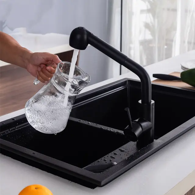 Black Pipe Hot And Cold Household Faucet Black - Shop at LoveMi
