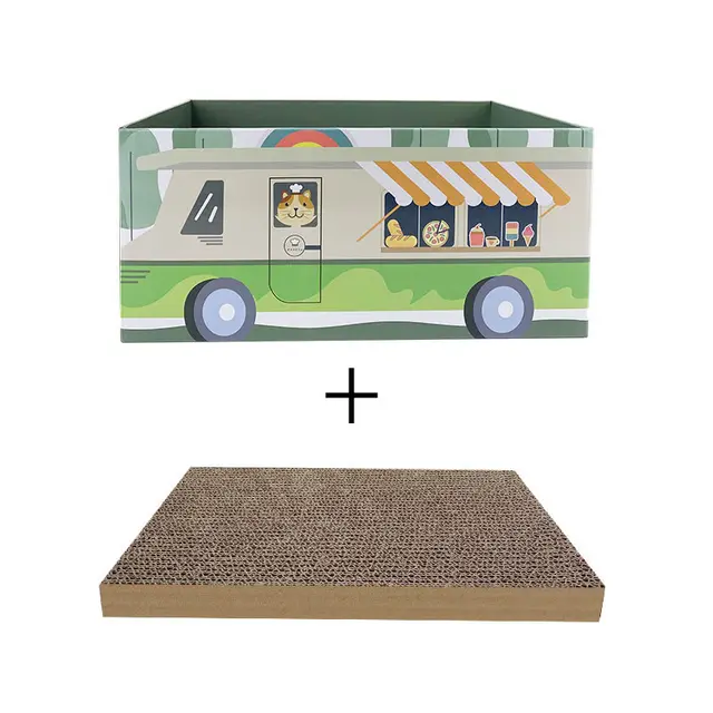 Wear resistant And Non dandruff Cat Grinding Claw Toy Paper Box Green Car Models - Shop at LoveMi