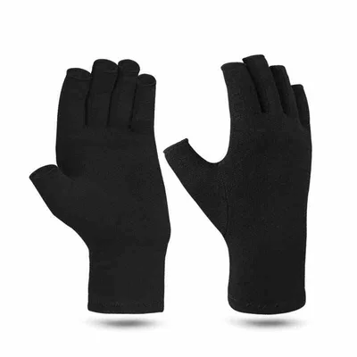 Hand Joint Protection Half finger Pressure Gloves Black - Shop at LoveMi