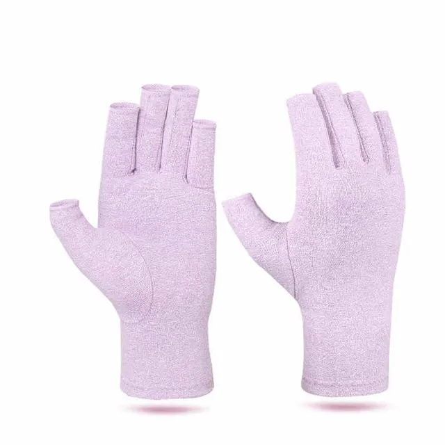 Hand Joint Protection Half finger Pressure Gloves Purple - Shop at LoveMi