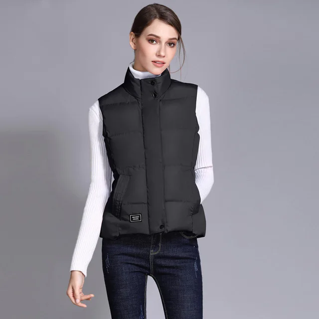 Autumn And Winter Solid Color Cotton Vest Women's Korean Style Black - Shop at LoveMi