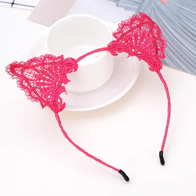 Lace Cute Cat Ear Hair Band Female Face Wash Hairpin 12 Style - Shop at LoveMi