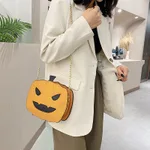 Super Fire Spoof Pumpkin Bat Pu Crossbody Bag - Brown