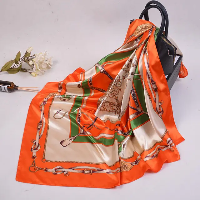 Fashion Belt Wand Chain Twill Print Scarf As Shown - Shop at LoveMi