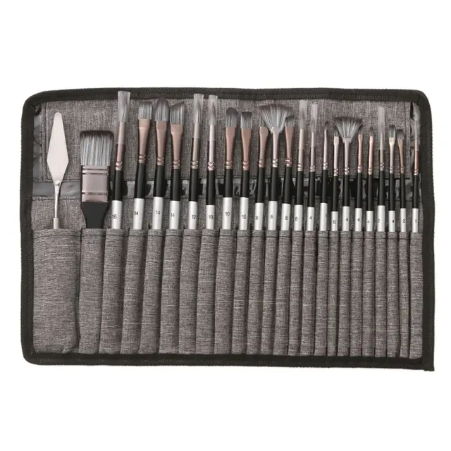 Silver grey Rod Pen Curtain Oil Paint Brush Gouache Watercolor Paint Brush 24Silver Grey Rods - Shop at LoveMi