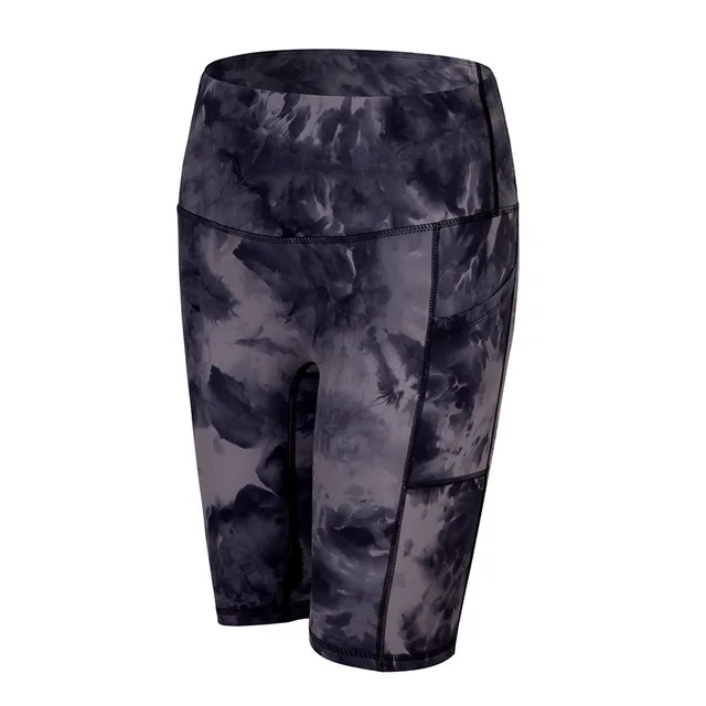 Nude Yoga Pants Women No Embarrassment Line High Waist Hip Tie Dye Black - Shop at LoveMi