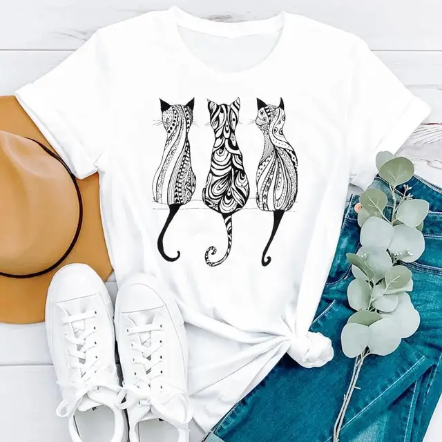 Personalized Letter Print Ladies T shirt White - Shop at LoveMi