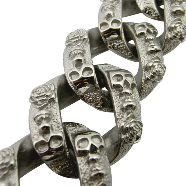 Golden Stainless Steel Leather Dog Chain Black - Shop at LoveMi