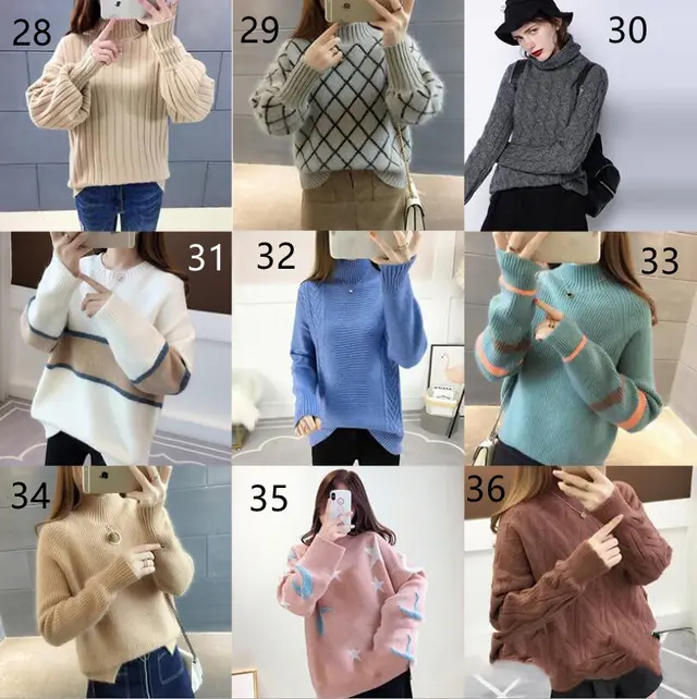 Women's Thick Needle Thick Sweater Loose Miscellaneous Style Stall 36Style - Shop at LoveMi