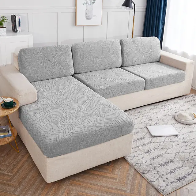 Cross Border High Elastic Knitted Sofa Cushion Cover Three dimensional Jacquard Grey - Shop at LoveMi