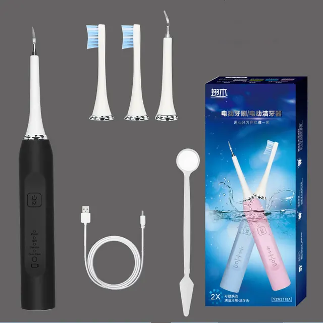 The New Portable Electric Toothbrush Teeth Scaler Cleaner Black - Shop at LoveMi