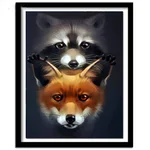 Raccoon And Fox