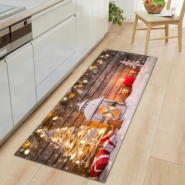 Christmas Flannel Floor Mat Bedroom Non slip Fluffy Carpet Color7 - Shop at LoveMi