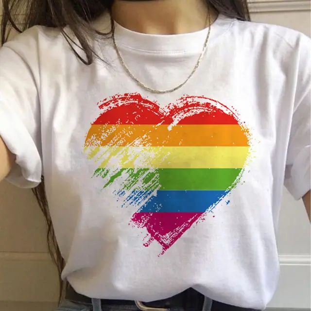 WomenT Shirts Gay Pride Rainbow Gay Short Sleeve Ladies T shirt Girlfriends K - Shop at LoveMi