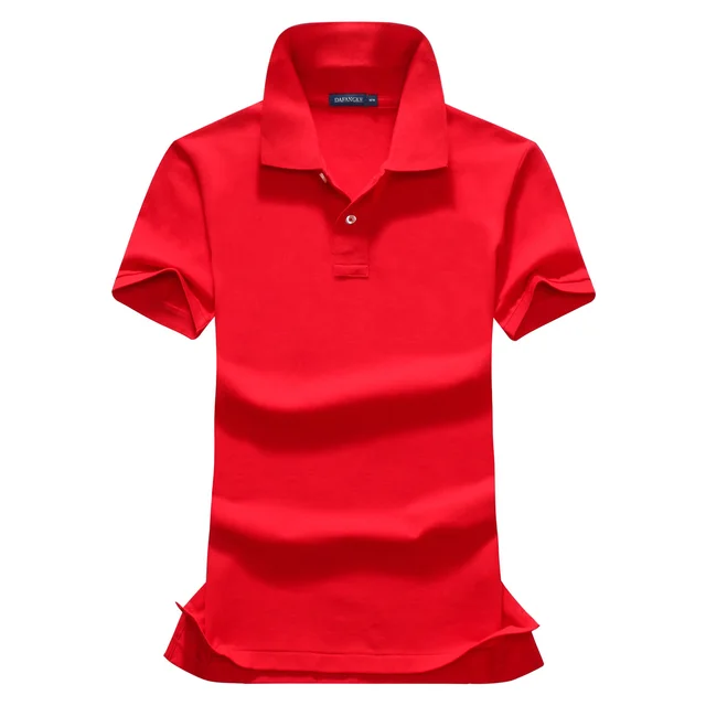 Ladies Micro elastic Cotton Short Sleeve Top Lapel T Shirt Office Embroidered Knit Shirt Red - Shop at LoveMi