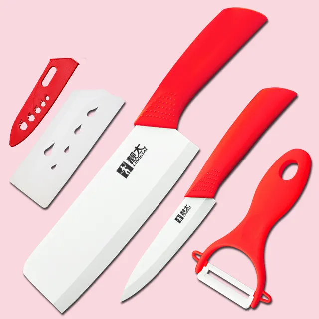Three piece Household Fruit Knife Set Red - Shop at LoveMi