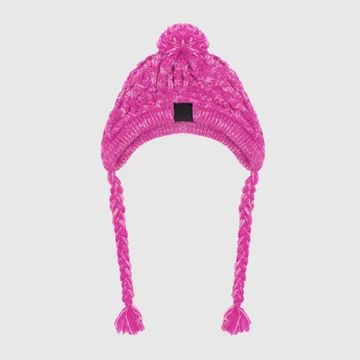 Fur Ball Warm And Windproof Fluffy Ball Knitting Method Dog Fighting Hat Pink - Shop at LoveMi