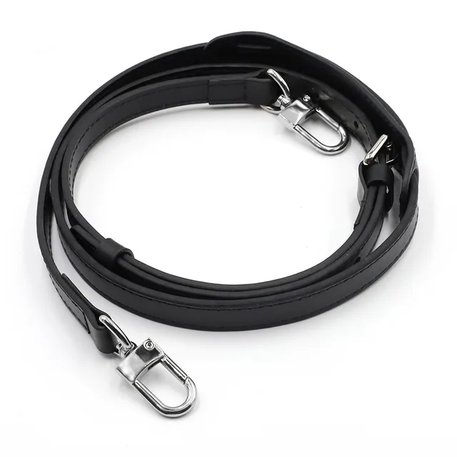 Leather Gasket Bag With Shoulder Strap Accessories Black Silver Buckle - Shop at LoveMi